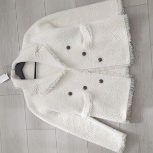 Cozy White Open Jacket Size Small